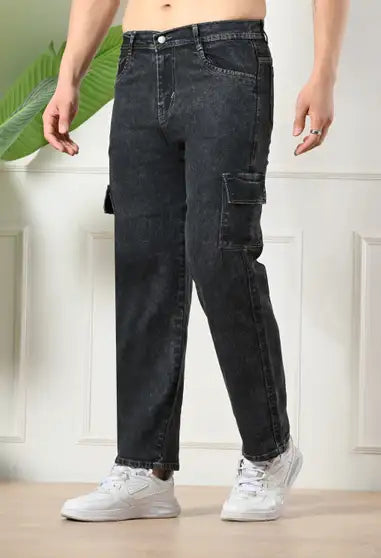 Men Denim Cargos