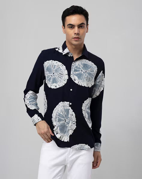 SNITCH Self-design Slim Fit Shirt