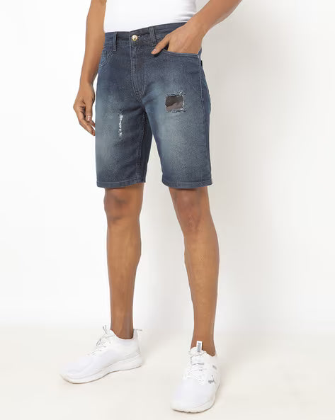 THE INDIAN GARAGE CO Washed Slim Fit Shorts with Insert Pockets