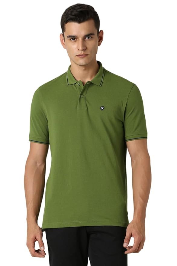 Van Heusen Men's Cotton Solid Regular Fit T-Shirt