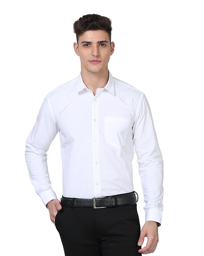 Scott International Shirt for Men | Solid Full Sleeves Wrinkle Free Mens Shirts | Cotton Formal Shirts for Men Regular Fit | Stylish Mens Shirt | Plain Shirts for Mens