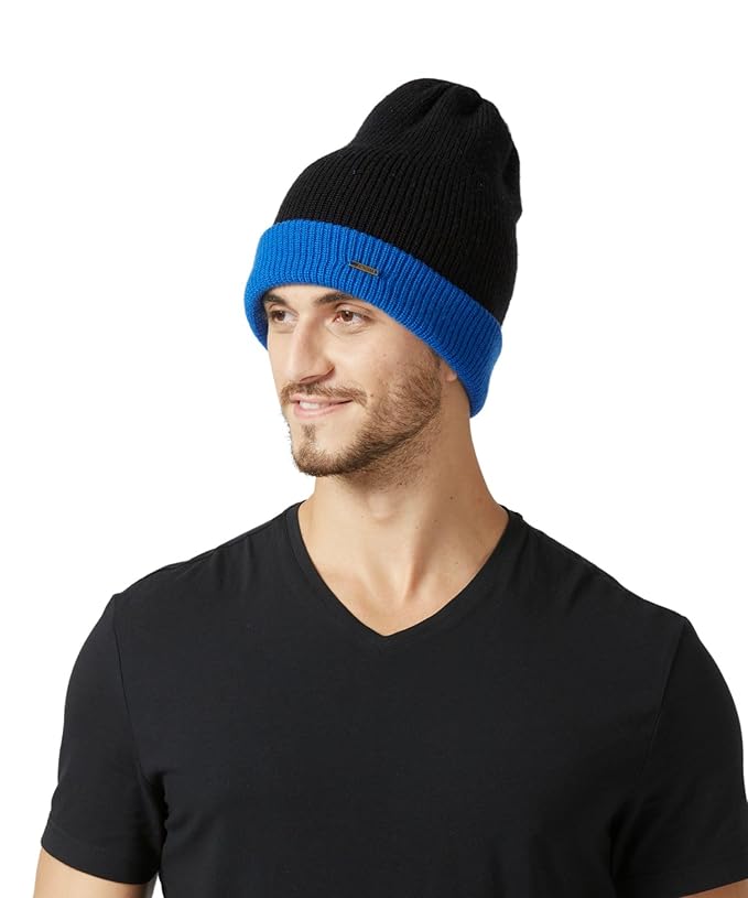 KOSHA Men Merino Wool Reversible Cap | Suitable for temperatures ranging from -20°C to 5°C | Packs of 1 | Freestyle Design | Soft and Warm