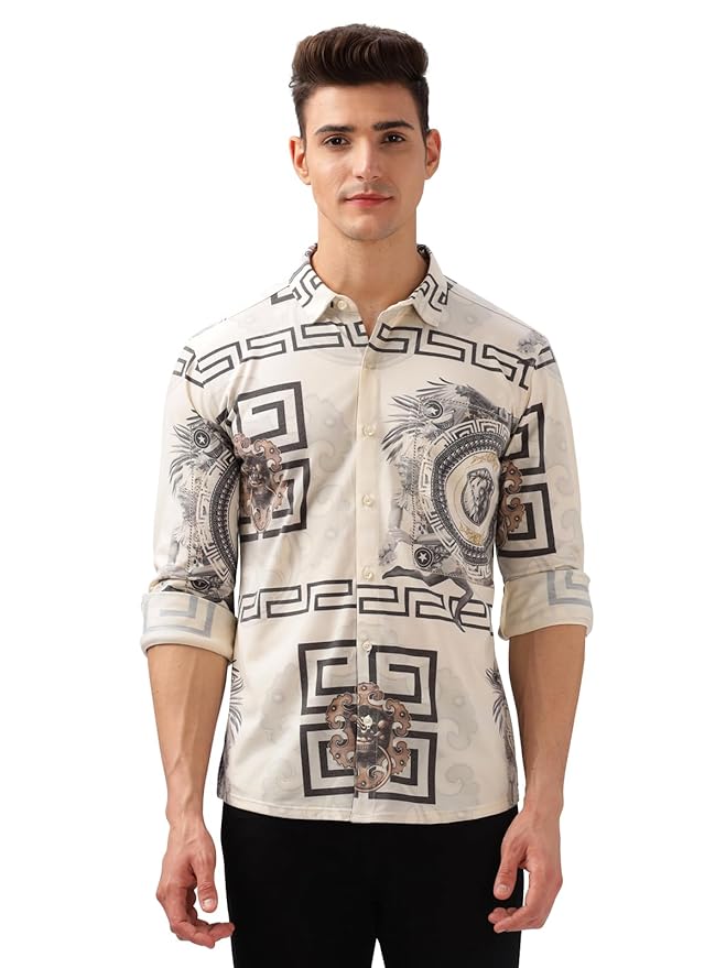 BULLMER Trendy Regular Fit Striped Causal Full Sleeve Shirt for Men.