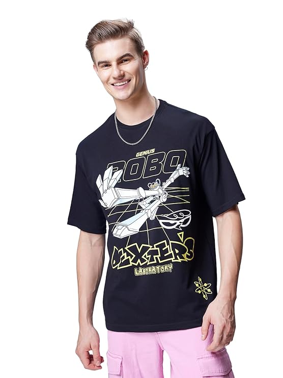 Bewakoof Men's 100% Cotton Graphic Print Regular Fit Round Neck T-Shirt