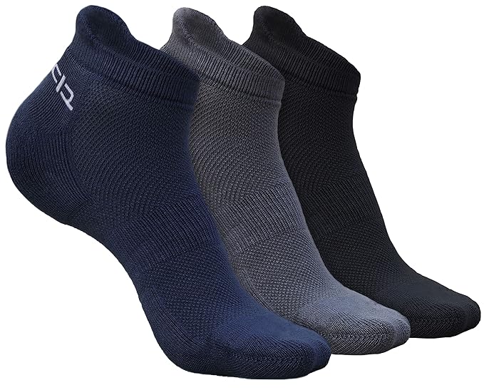 HEELIUM Bamboo Ankle Socks for Men | Odour-Free and Breathable | Padded Base and Anti-bacterial | 3X Softer Than Regular Socks