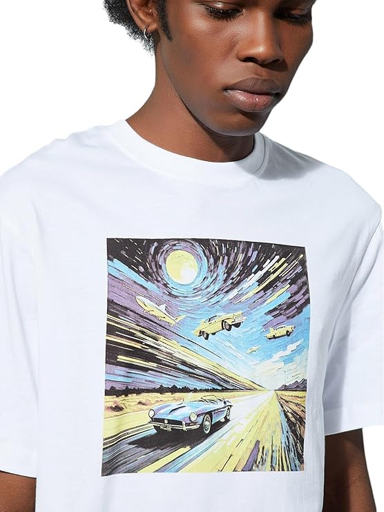 Max Men's Cotton Regular Fit URB_N Graphic T-Shirt