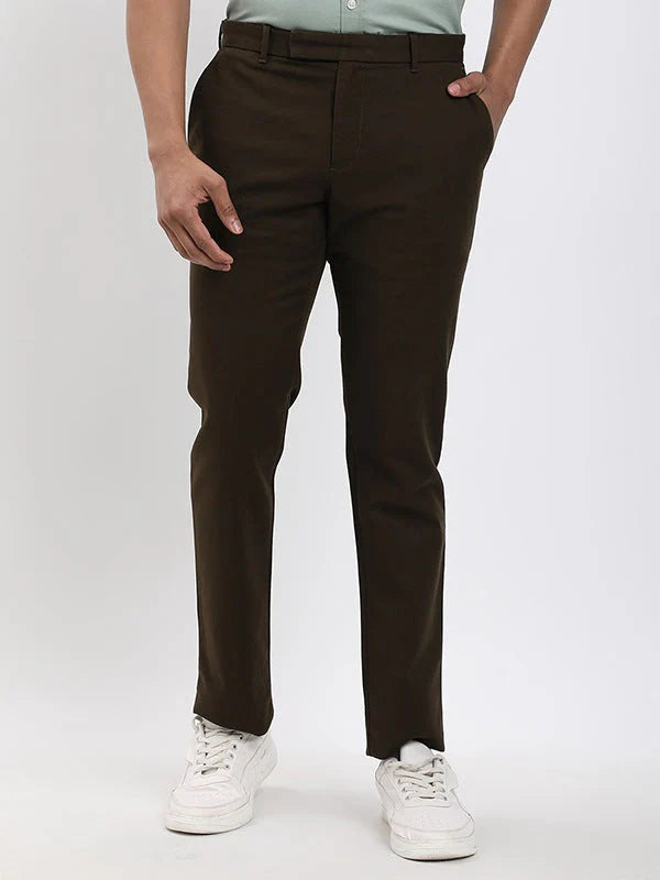 Men Urban Fit Polyester Blend Trouser