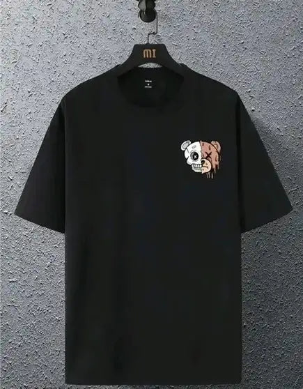 Graphic Print Men Black T-Shirt