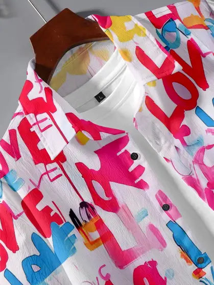 GLORI STAR Shirt Chino Shorts Western Set