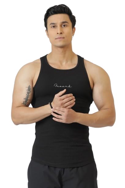 FUAARK Ribbed Slim Fit Gym & Workout Tank for Men's