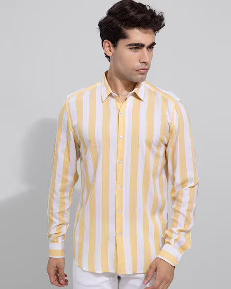 SNITCH Striped Slim Fit Shirt