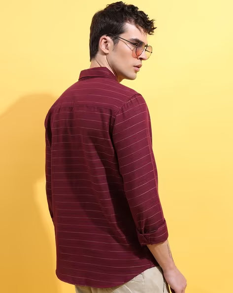 KETCH Men Striped Slim Fit Shirt