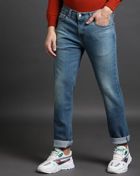 LEVI'S Men Mid-Wash 511 Slim Fit Mid-Rise Jeans