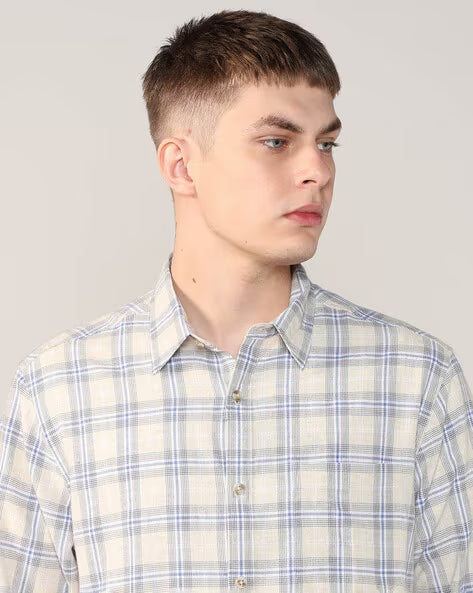 ALPHA TRIBE Men Relaxed Fit Shirt with Patch Pockets