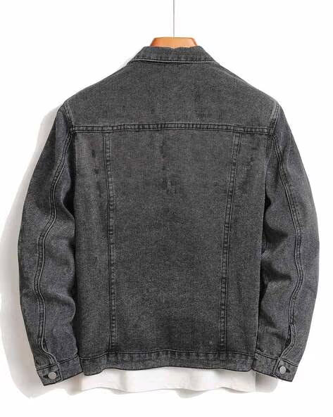 VOOTER Men Washed Regular Fit Denim Jacket