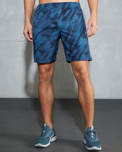 TECHNOSPORT Men Printed Slim Fit Knitted Shorts