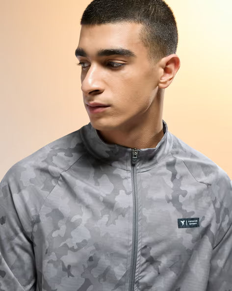 TECHNOSPORT Men Printed Slim Fit Biker Jacket