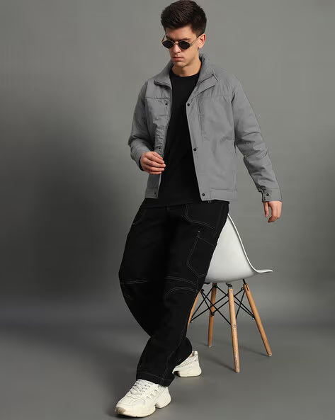 ALPHA TRIBE Men Regular Fit Puffer Jacket