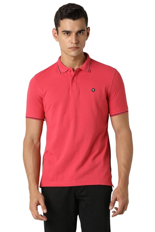 Van Heusen Men's Cotton Solid Regular Fit T-Shirt