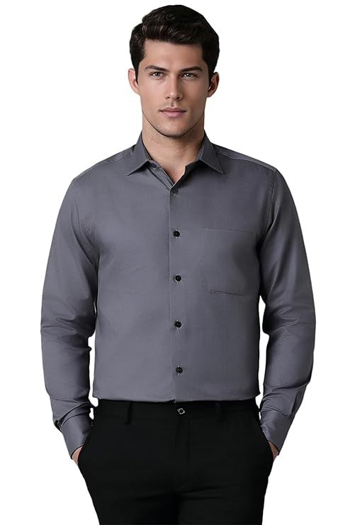 Louis Philippe Men's Cotton Solid Classic Fit Shirt