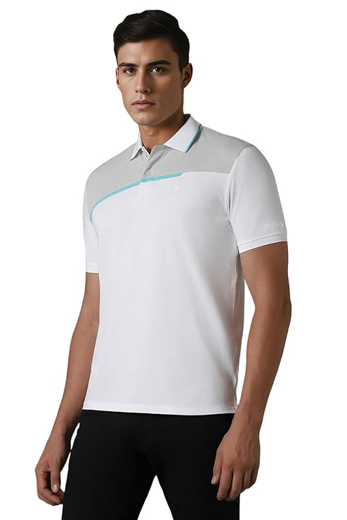 Louis Philippe Men's Print Polo Neck Regular Fit T-Shirt
