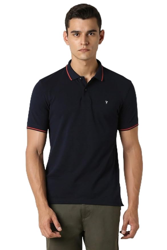 Van Heusen Men's Cotton Solid Regular Fit T-Shirt