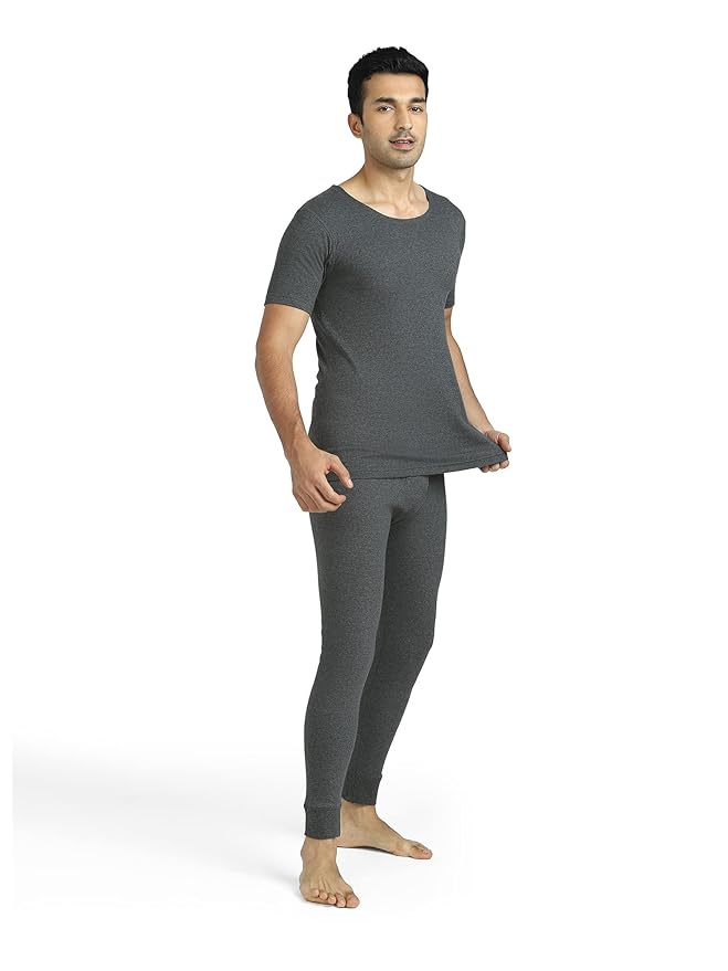 XYXX Men's Thermal Set | Antibacterial, Skin Friendly with Superior Heat Retention | Slim Fit Solid Alpine IntelliHeat Thermal Set