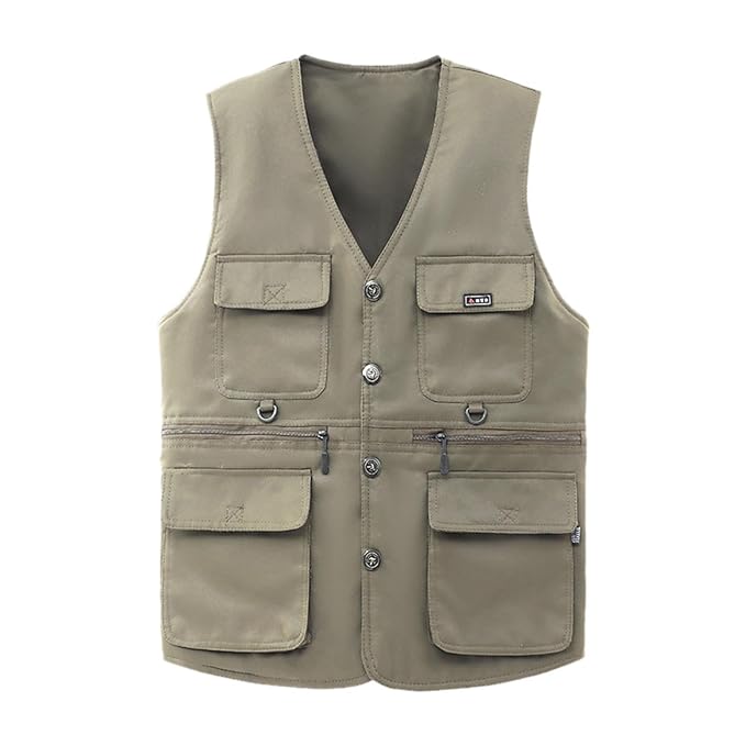 Enakshi® Mens Vest Stylish with Multi Pockets Photography Vest for Hiking Work Casual Clothes Length 63cm|Clothing, Shoes & Accessories | Mens Clothing | Coats & Jackets