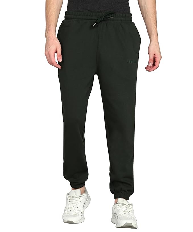 Alan Jones Clothing Men's Regular Fit Mid Rise Fleece Jogger Regular Pants For Winterwear