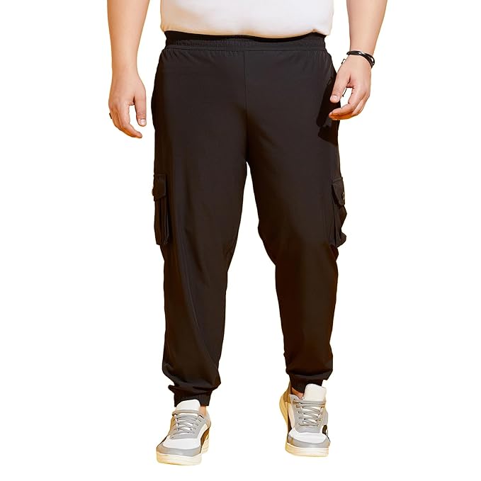 Bigbanana Plus Size Men's Regular Fit Solid Trackpants