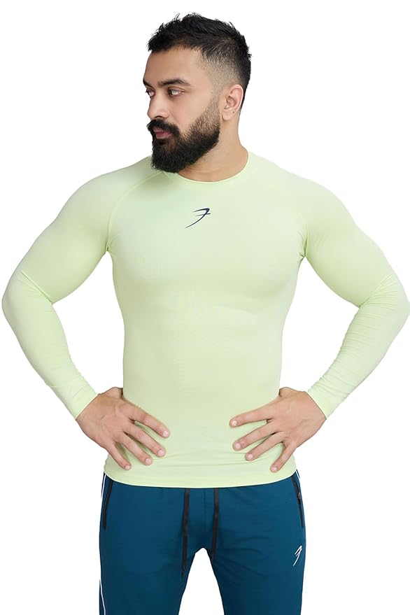 FUAARK Men's Full Sleeve Compression T-Shirt - Athletic Base Layer for Fitness, Cycling, Training, Workout, Tactical Sports Wear