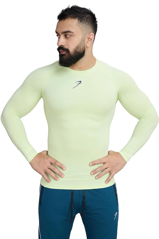 FUAARK Men's Full Sleeve Compression T-Shirt - Athletic Base Layer for Fitness, Cycling, Training, Workout, Tactical Sports Wear