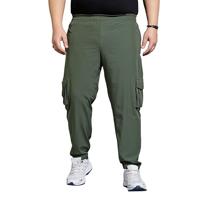 Bigbanana Plus Size Men's Regular Fit Solid Trackpants