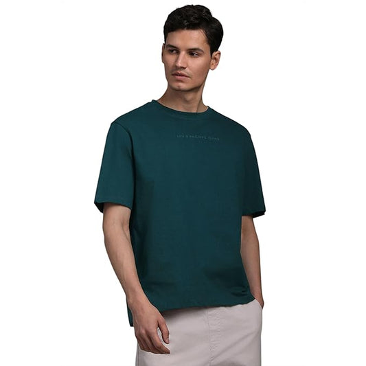 Louis Philippe Men's Solid Relaxed Fit T-Shirt