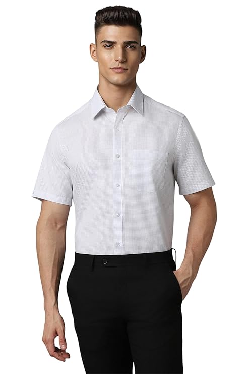 Louis Philippe Men's Checkered Classic Fit Shirt