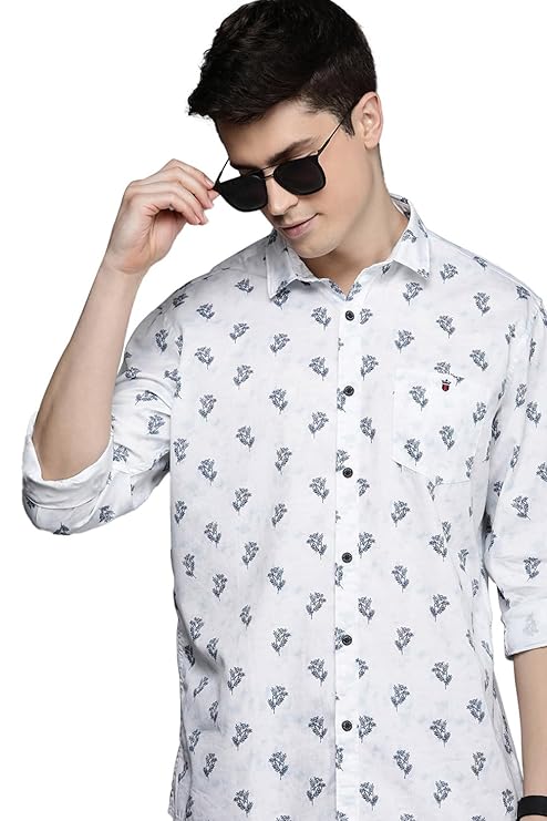 Louis Philippe Men's Cotton Animal Print Slim Fit Shirt
