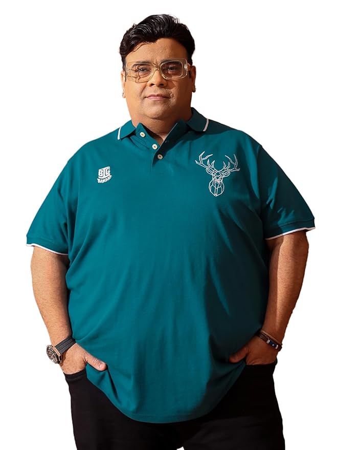 Bigbanana Plus Size Men's Regular Fit Solid Polo Tshirt