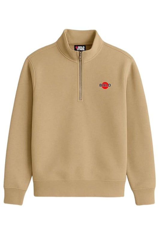 BOLD FITNESS Men’s Half-Zip Fleece Sweatshirt | Stylish, Breathable, Full Sleeve Winter Wear