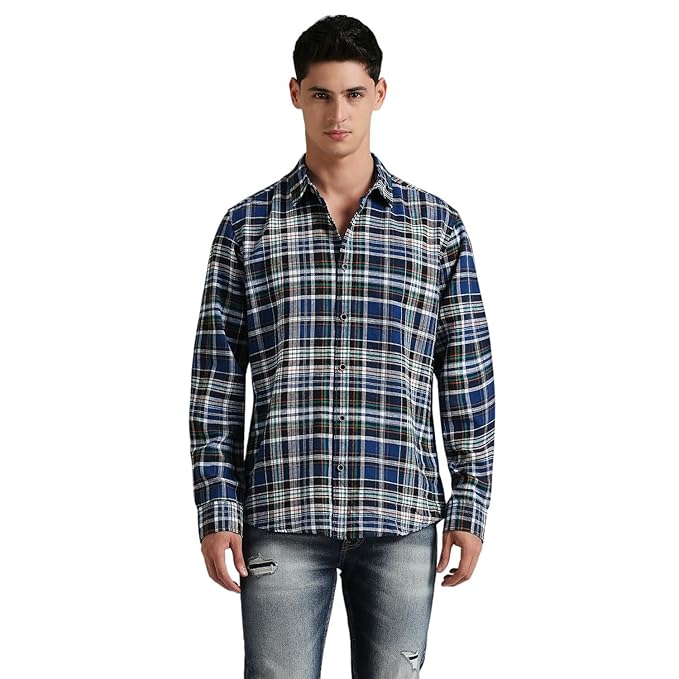 Pepe Jeans Men's Checkered Regular Fit Shirt