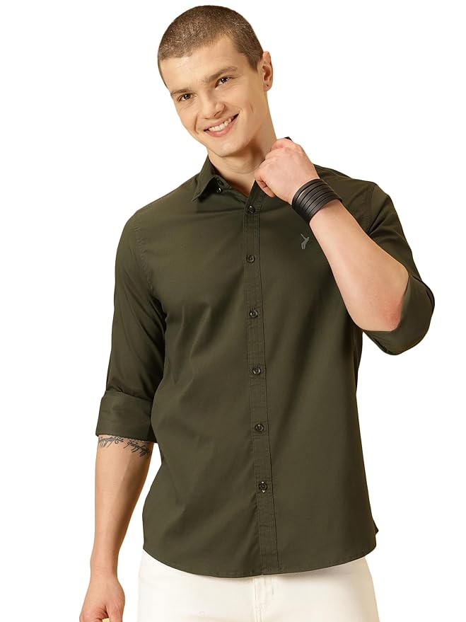Thomas Scott Mens | Full Sleeve | Solid | Slim Fit | 100% Cotton | Button Down Collar | Shirts