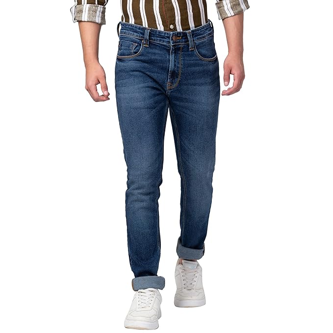 Spykar Blue Low Rise Slim Fit Jeans for Men