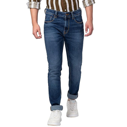 Spykar Blue Low Rise Slim Fit Jeans for Men