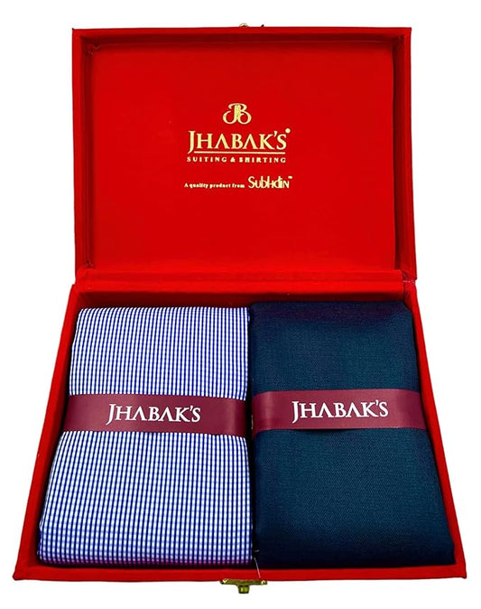 JHABAK'S Checkered Shirt and Trouser Fabric 20 - Polycotton Material - 2.25m Shirt Cloth - 1.20m Pant Piece for Men