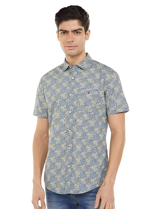 Louis Philippe Men's Printed Slim Fit Shirt