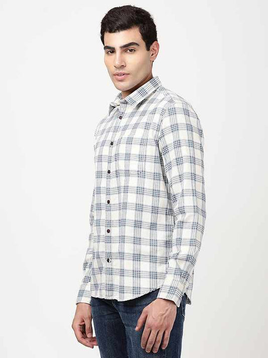 Men Checked Full Sleeve Cotton Blend Shirt