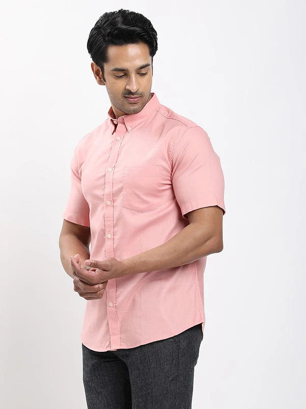 Fairtrade Men Solid Half Sleeve Cotton Shirt