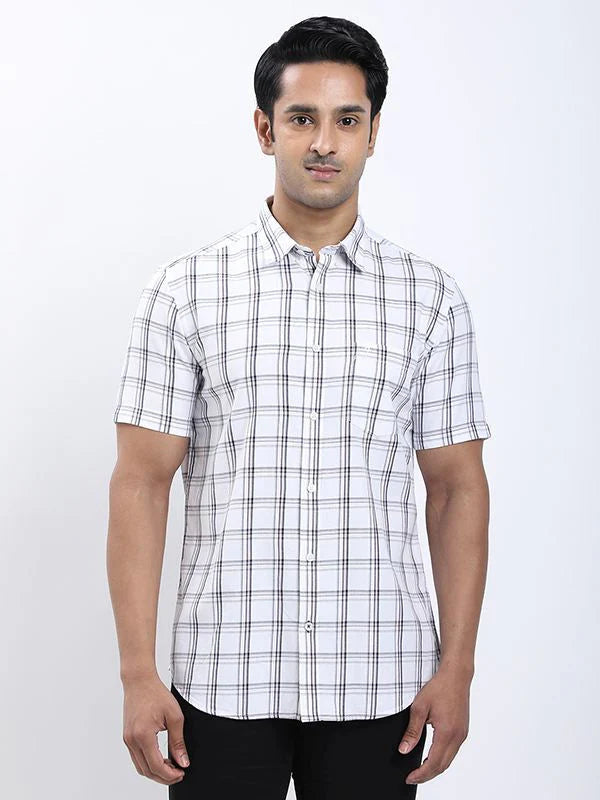 Fairtrade Men Checked Half Sleeve Cotton Shirt