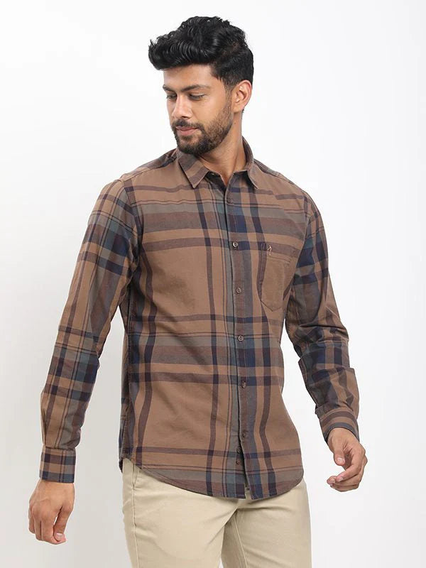Men Checked Full Sleeve Cotton Shirt