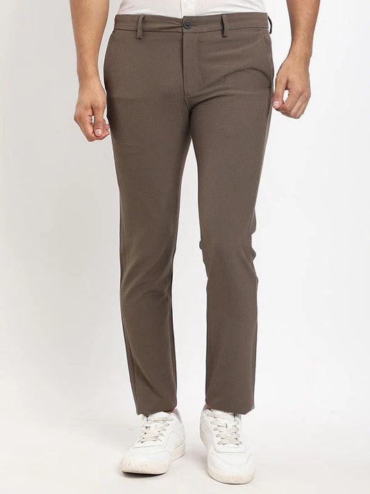 Men Brooklyn Fit Polyester Blend Trouser