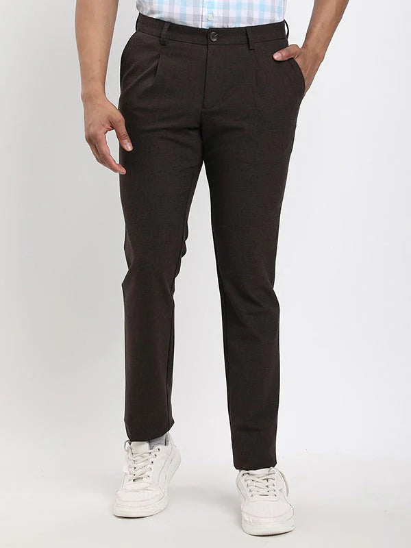 Men Urban Fit Polyester Blend Trouser